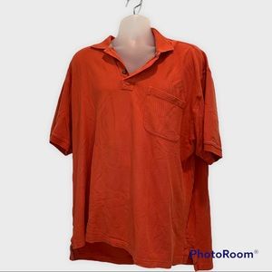 Mens Orange Short Sleeve Polo Size XL